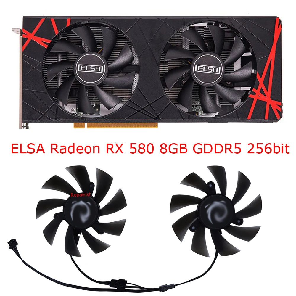 Rx 580 8Gb 2048Sp Gpu - Videokaartventilator, XY-D09015B, GPU-koeler, voor ELSA RX