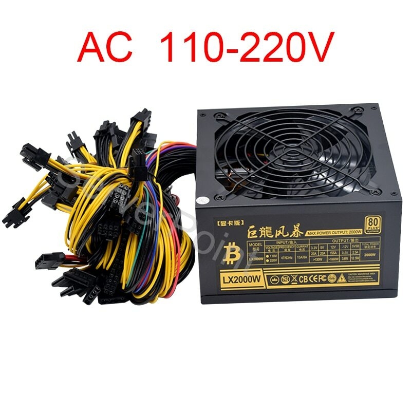 Voor AC110-220v ATX Pc 2000W V - 2000W Atx Mining Power Supply recensie en prijs